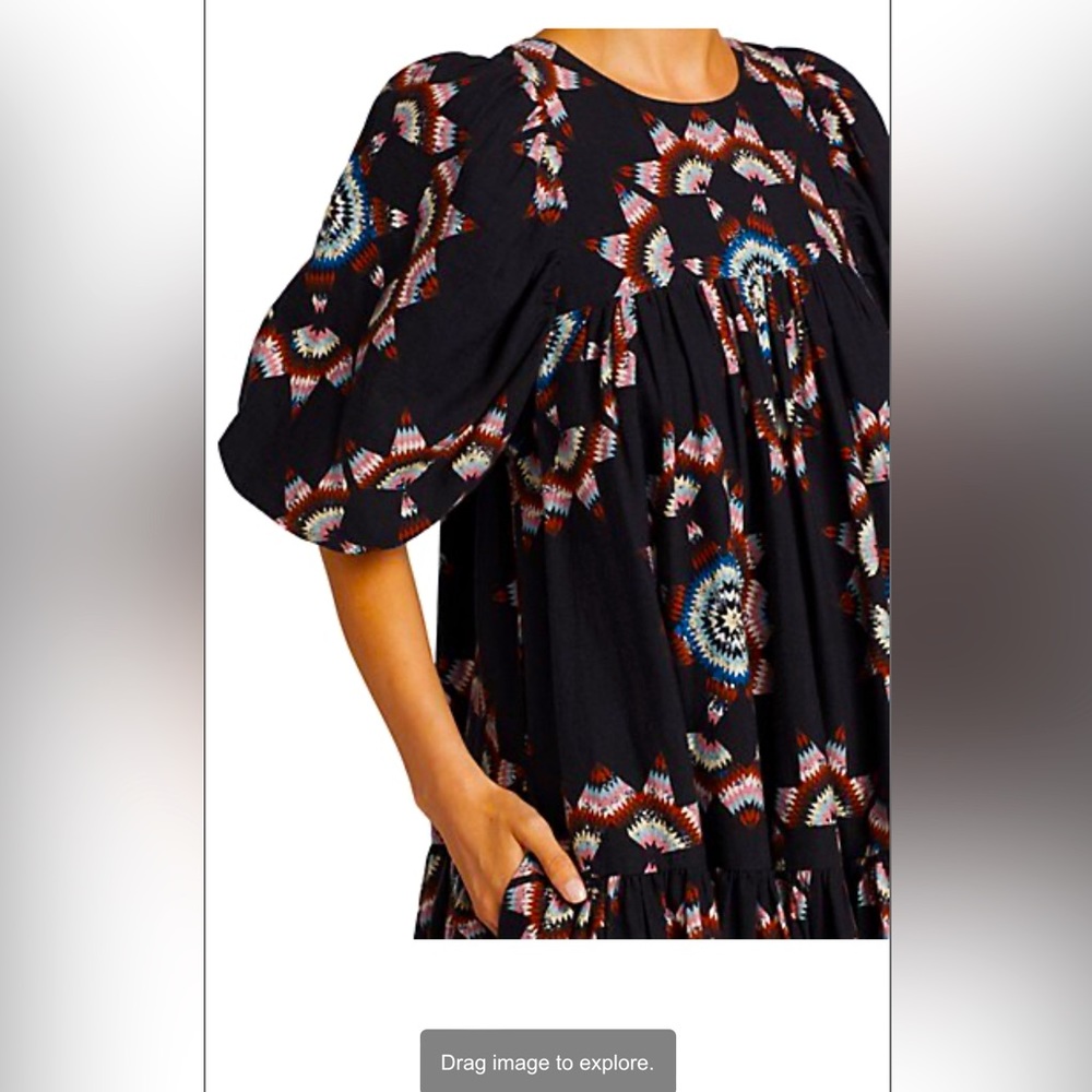 Sea New York - Lindstrom Short Puff-Sleeve Print Shift Dress - Picture 3 of 5